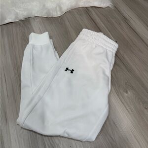 New! Under Armour Fleece Joggers White Sz Small